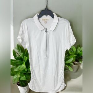 Michael Kors Classic White Polo with Zipper